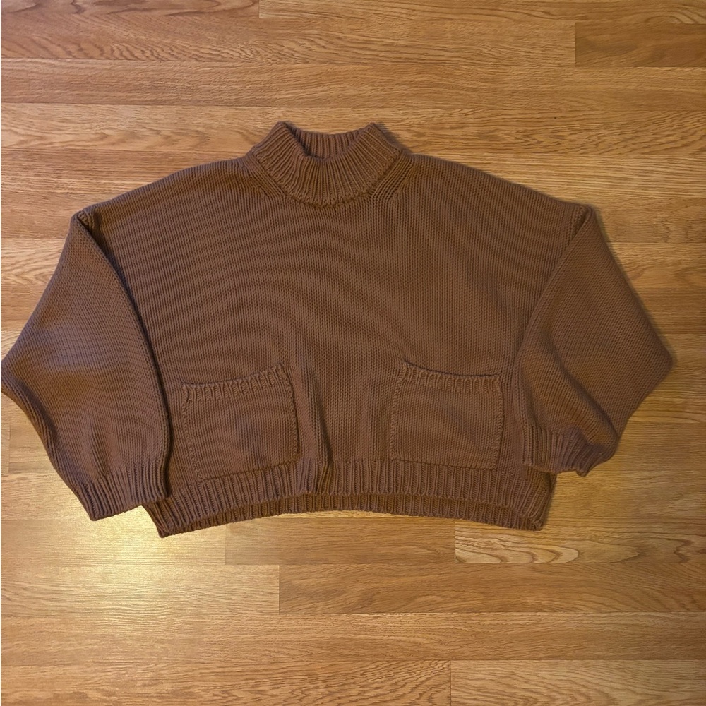 Babaa Brown Turtleneck Sweater in Tonka Bean